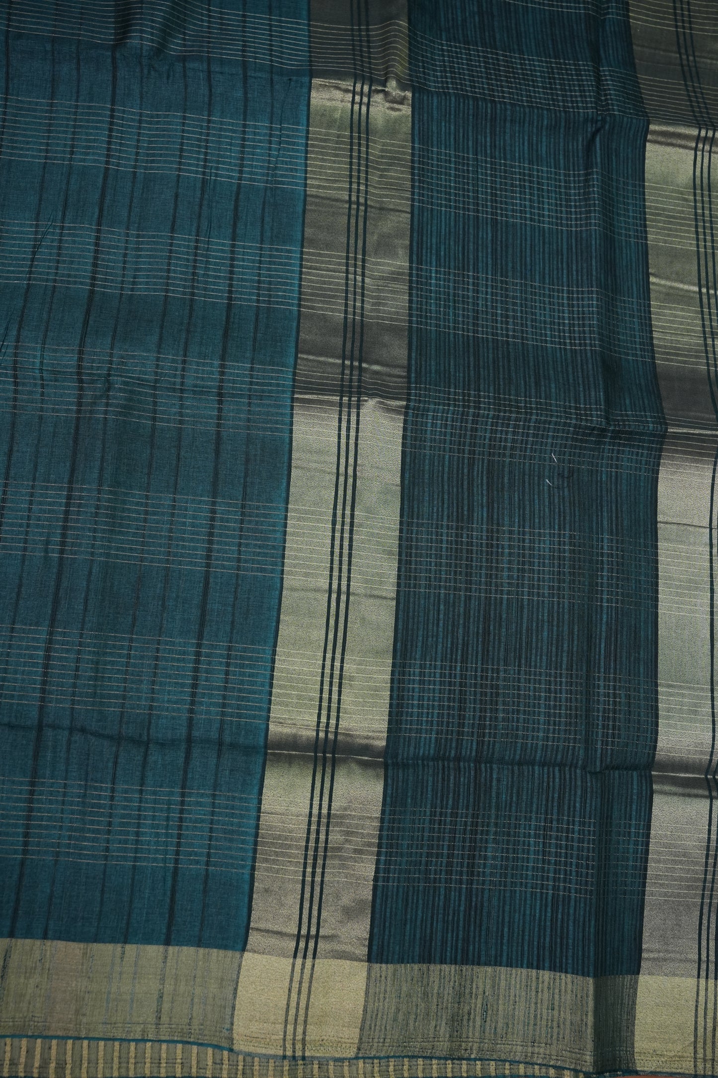 Semi Tussar Linen Silk Saree – Teal