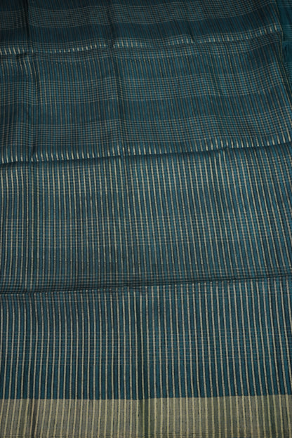 Semi Tussar Linen Silk Saree – Teal