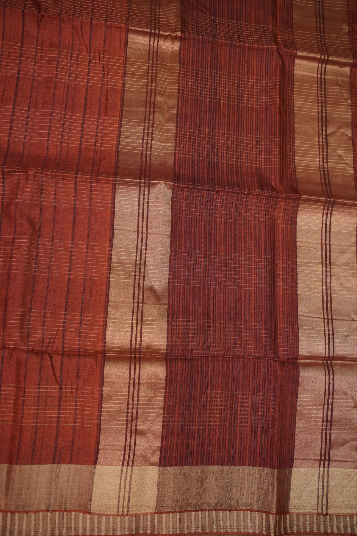 Semi Tussar Linen Silk Saree – Rust Orange