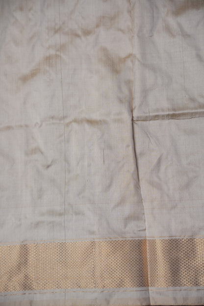 Pure Ikkat Soft Silk Saree - Purple & Ivory