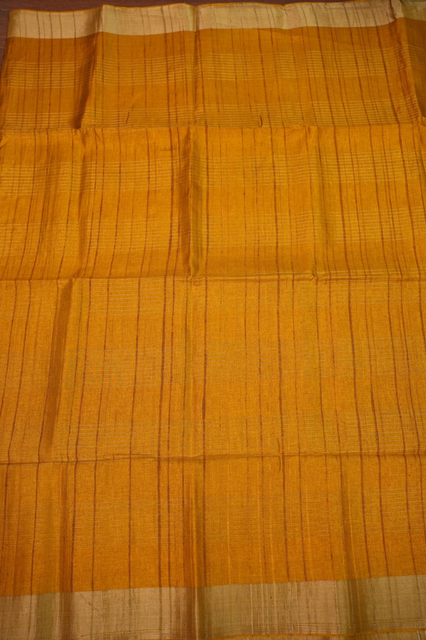 Semi Tussar Linen Silk Saree – Mustard Yellow