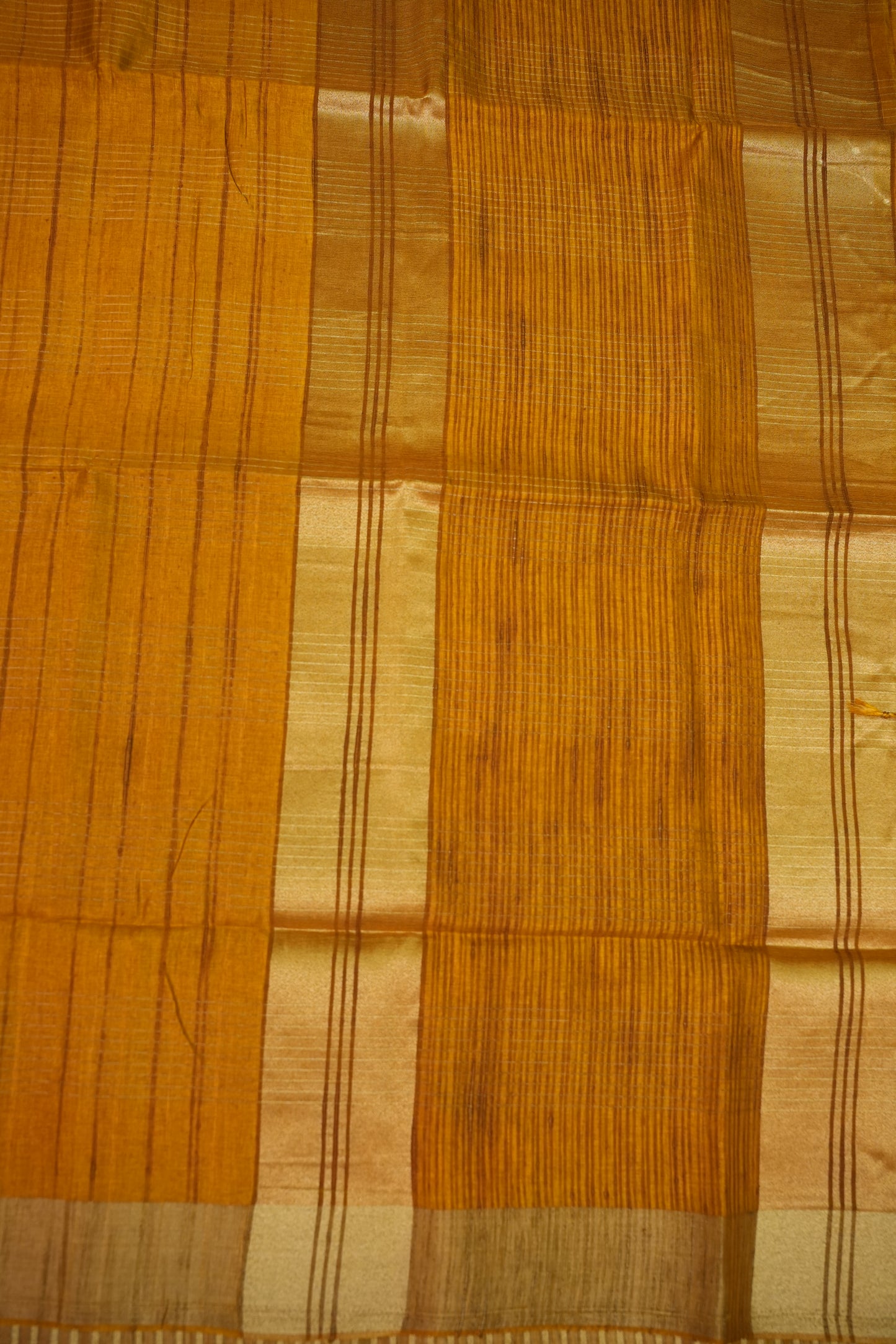 Semi Tussar Linen Silk Saree – Mustard Yellow