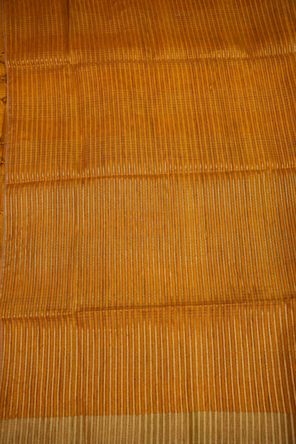 Semi Tussar Linen Silk Saree – Mustard Yellow