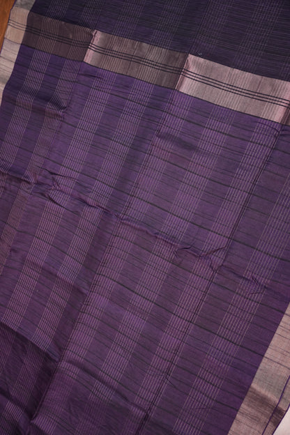 Semi Tussar Linen Silk Saree – Purple