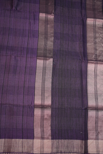 Semi Tussar Linen Silk Saree – Purple