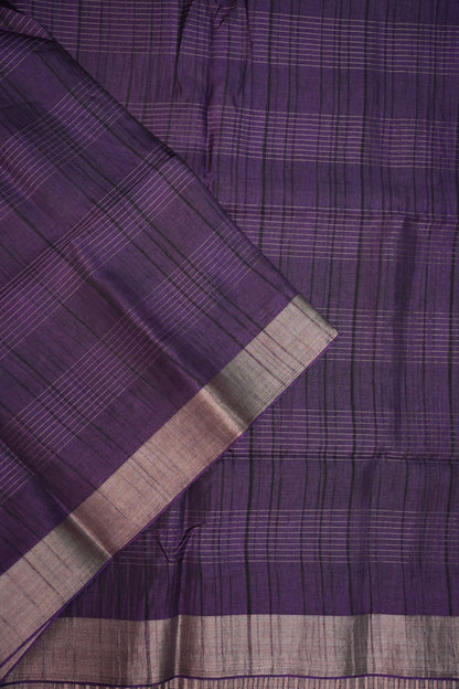 Semi Tussar Linen Silk Saree – Purple