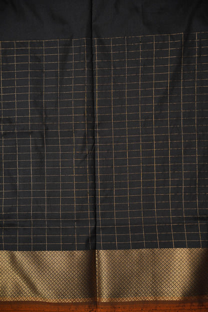Pure Ikkat Soft Silk Saree - Silver Grey, Red & Black