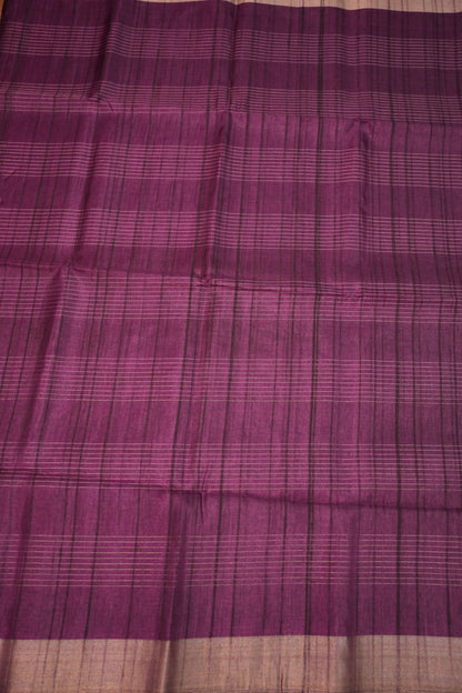 Semi Tussar Linen Silk Sarees - Purple