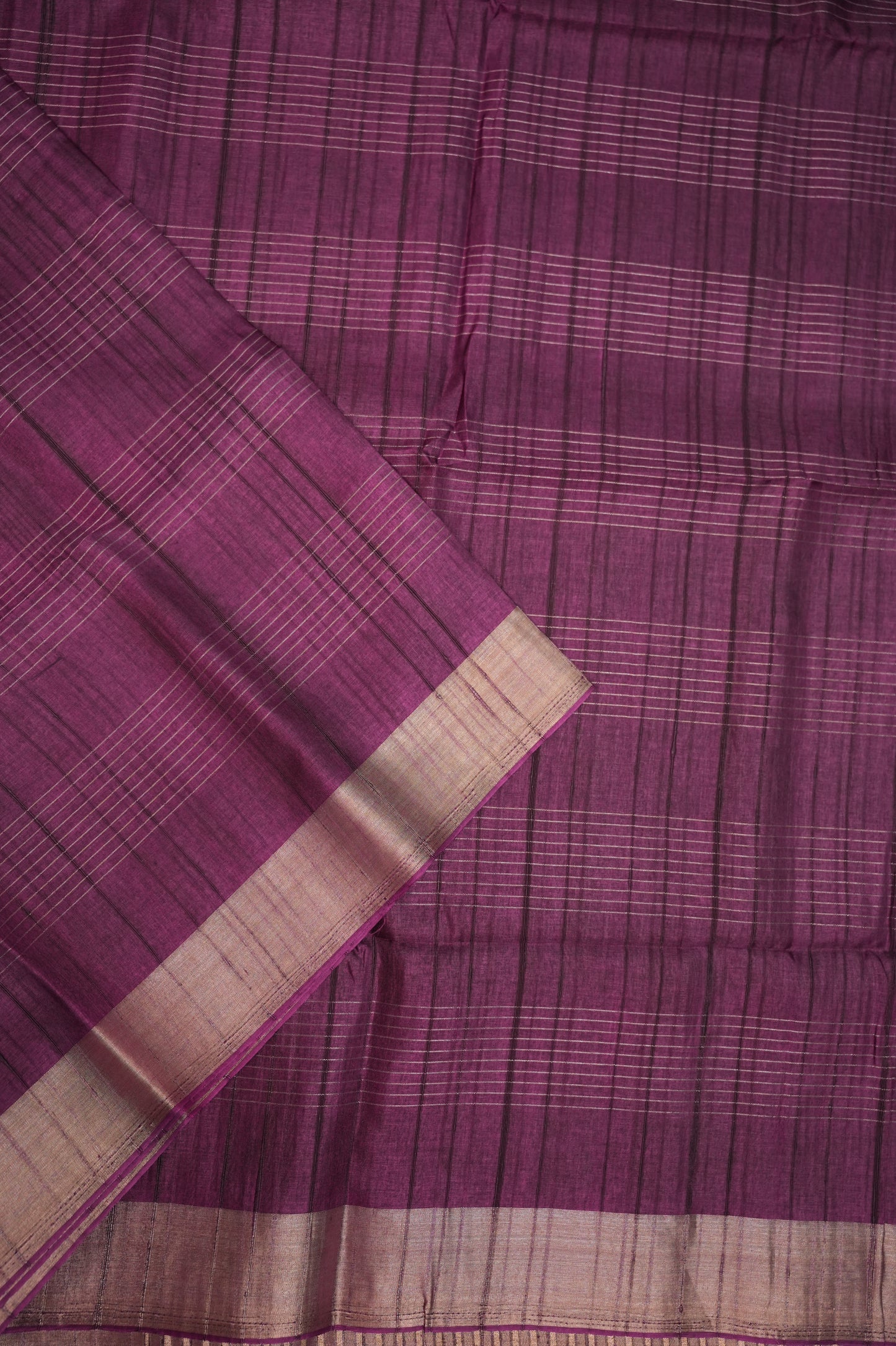 Semi Tussar Linen Silk Sarees - Purple