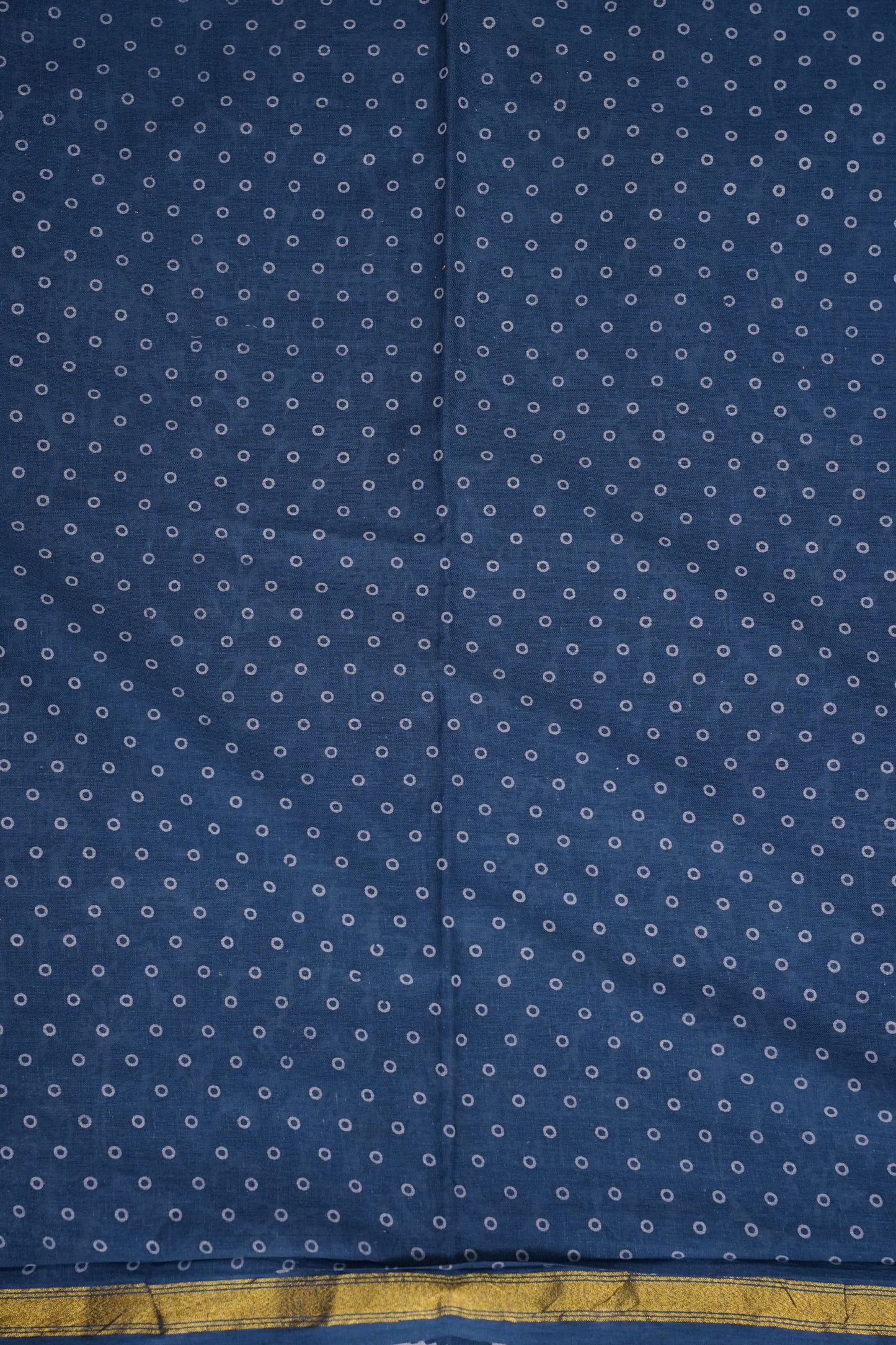 Warli Print Cotton Saree – Indigo Blue with Traditional Tribal Art Motifs