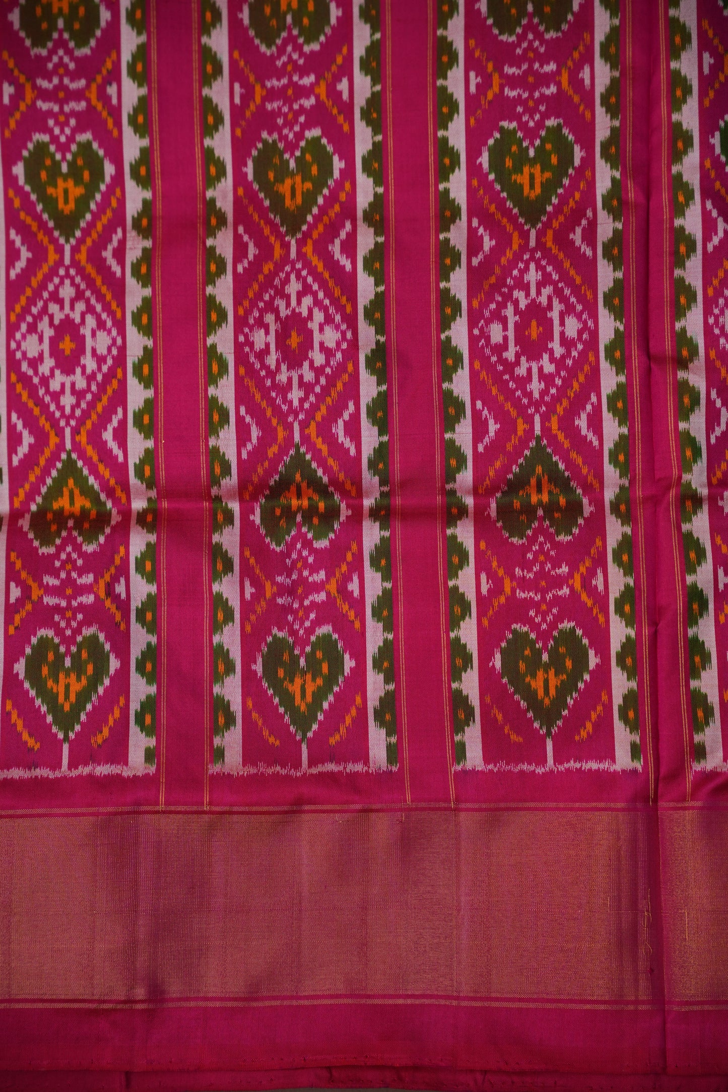 Pure Ikkat Soft Silk Saree - Magenta Pink