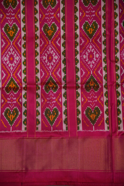 Pure Ikkat Soft Silk Saree - Magenta Pink