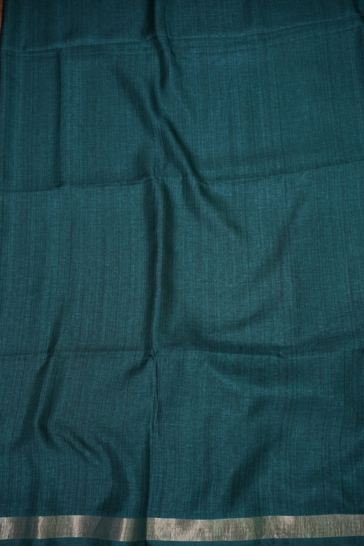 Linen Tussar Silk Saree – Teal