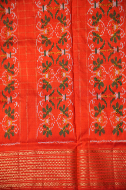 Pure Ikkat Soft Silk Saree - Blue & Orange