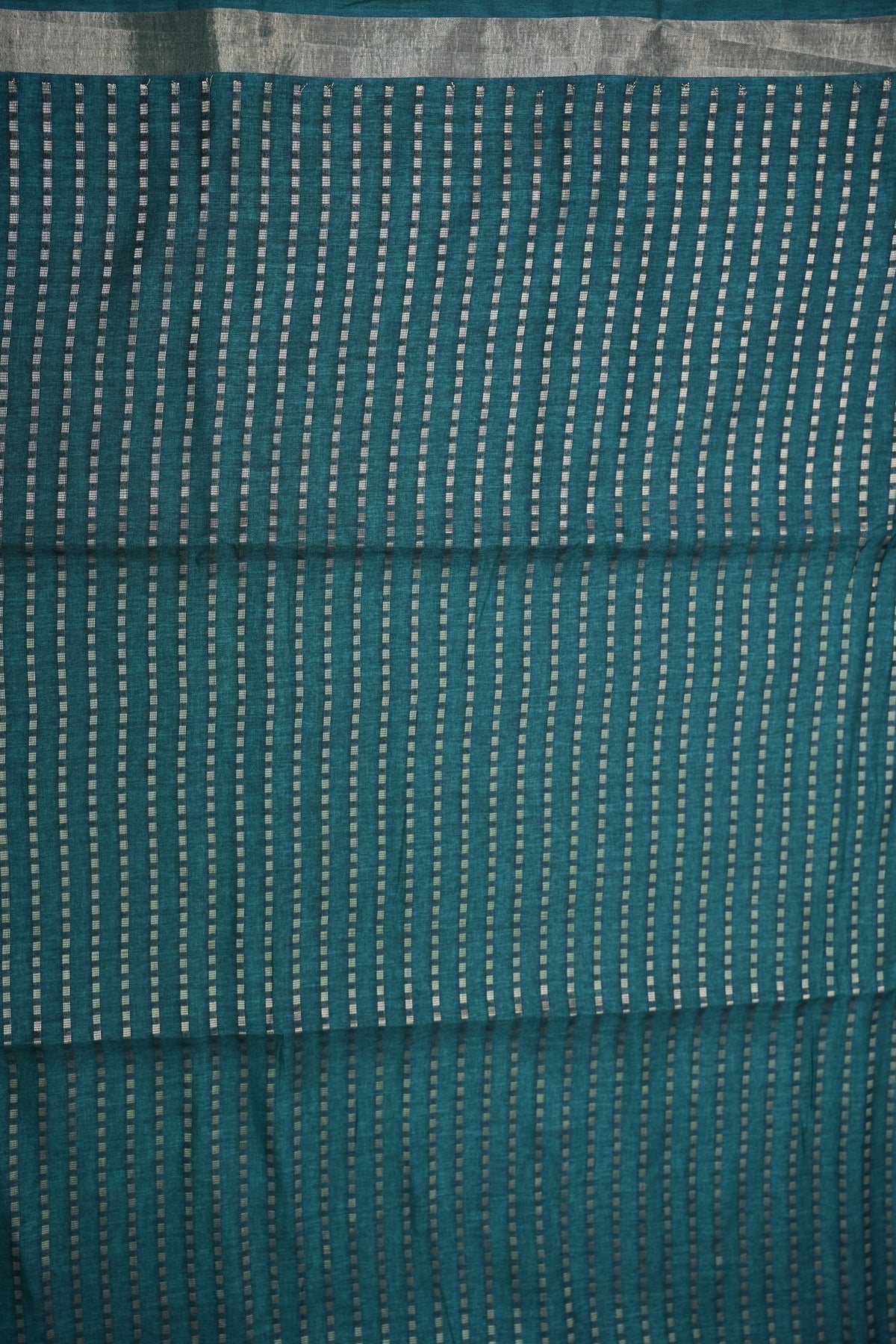 Linen Tussar Silk Saree – Teal
