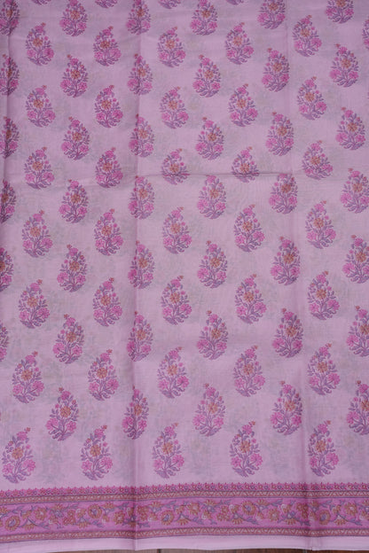 Soft Pastel Floral cotton Saree – Blush Pink with Delicate Multicolour Buttas