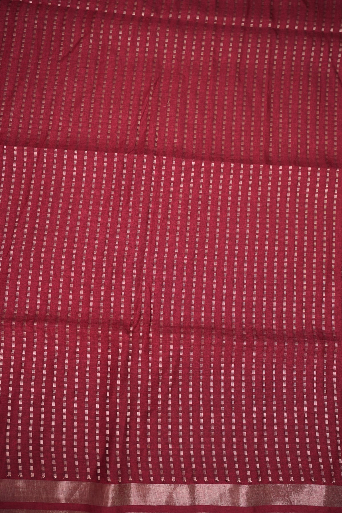 Linen Tussar Silk Saree – Deep Red