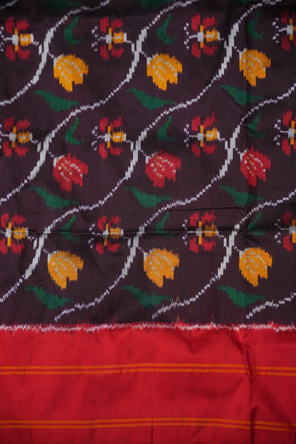 Pure Ikkat Soft Silk Saree - Black & Red