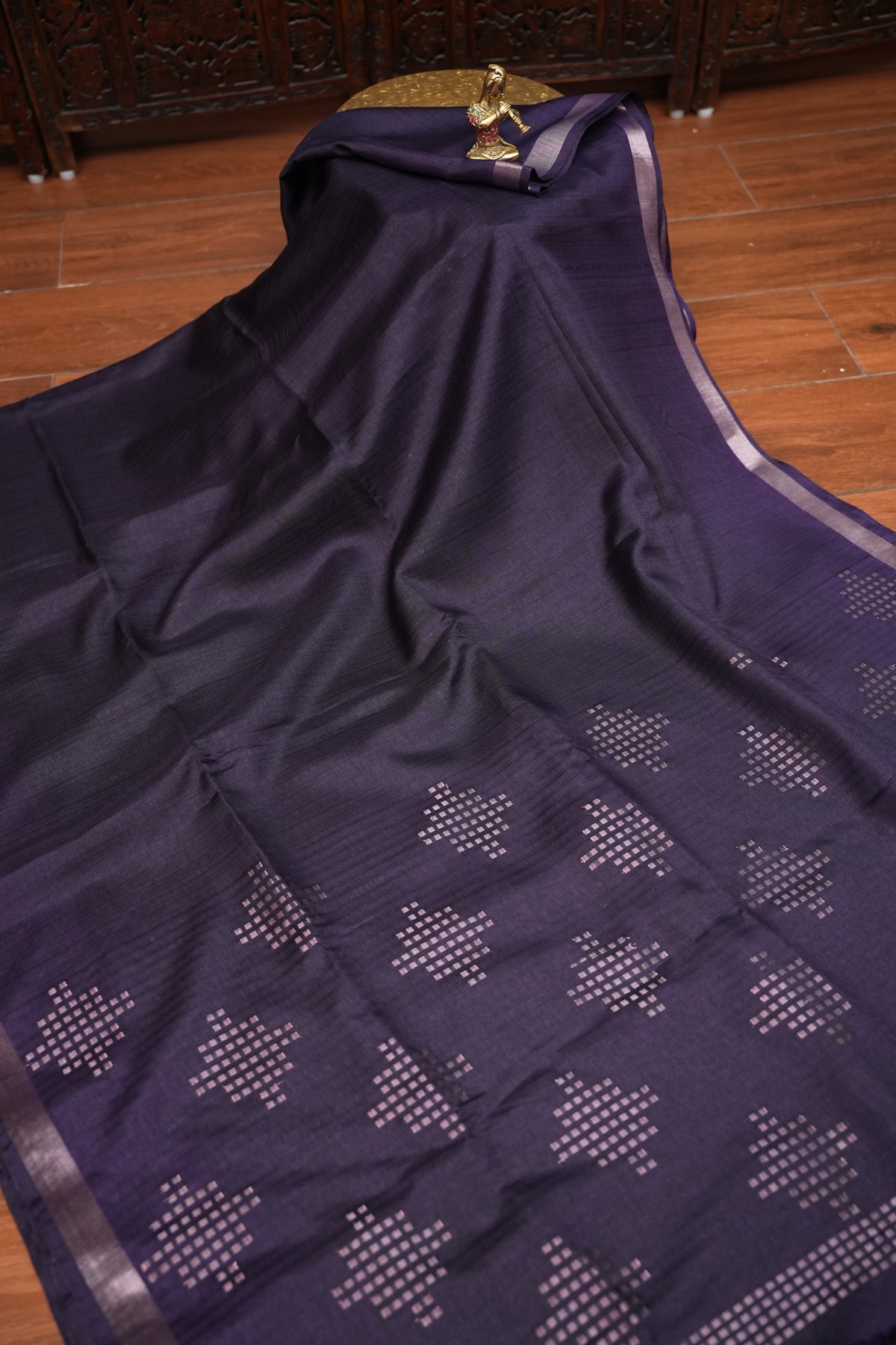 Linen Tussar Silk Saree – Purple