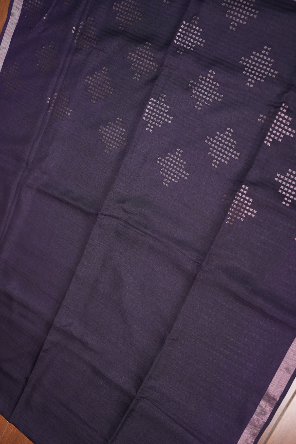 Linen Tussar Silk Saree – Purple