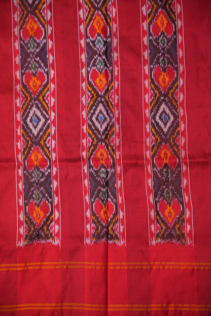 Pure Ikkat Soft Silk Saree - Black & Red