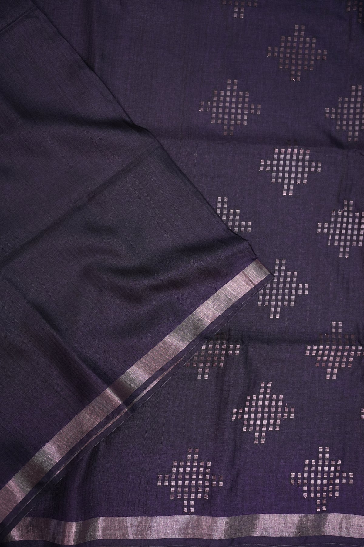 Linen Tussar Silk Saree – Purple