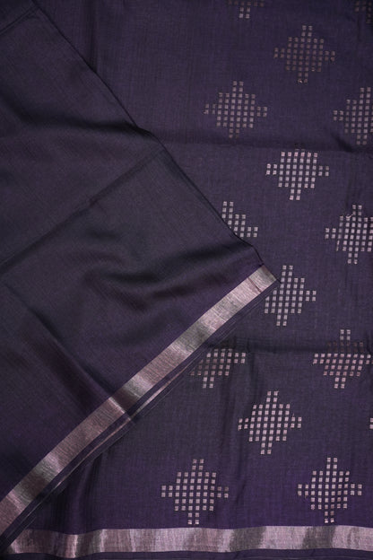 Linen Tussar Silk Saree – Purple