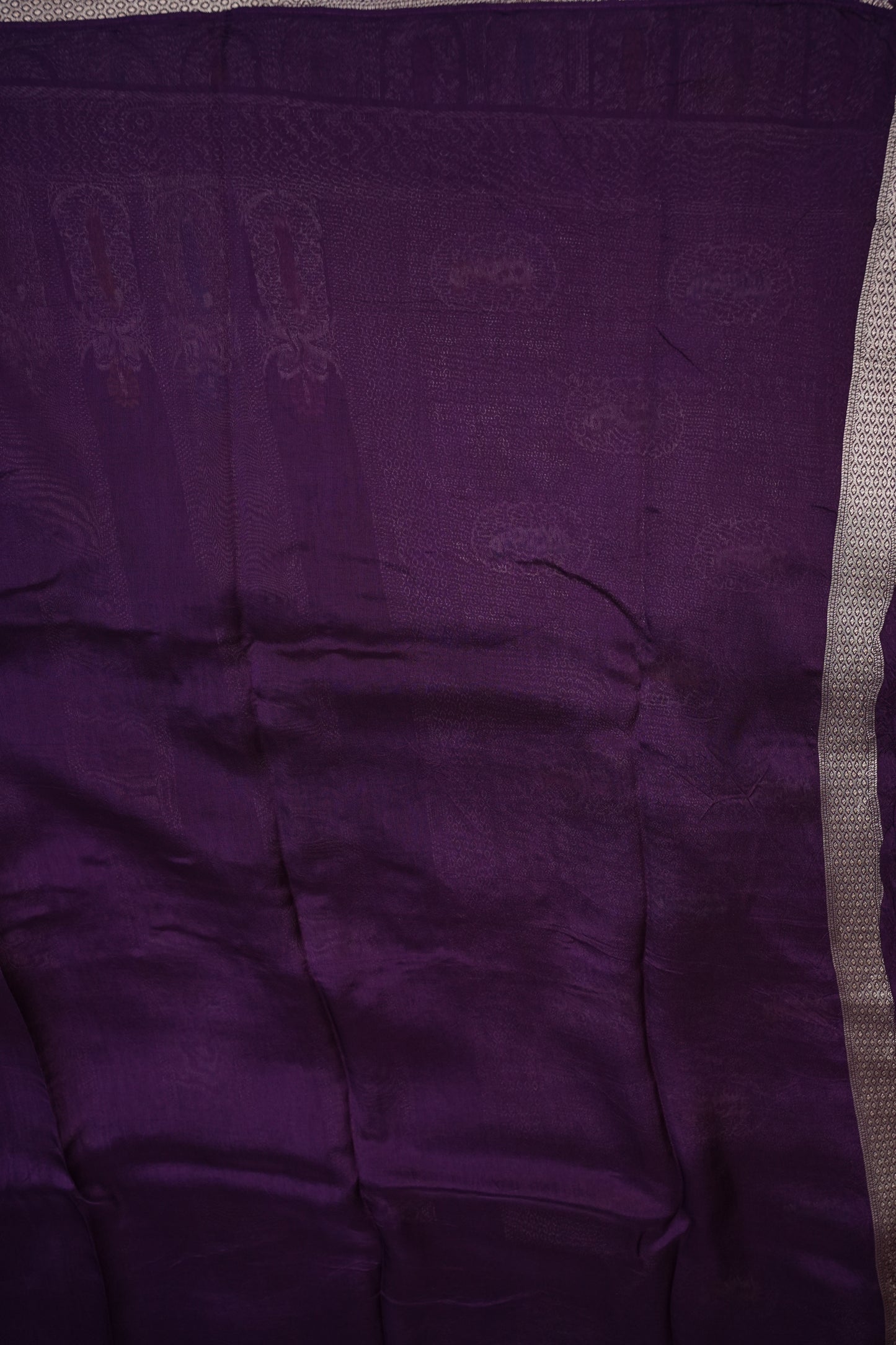 Mellow Tissue & Banarasi Fusion Saree with Meenakari Detailing – Royal Purple