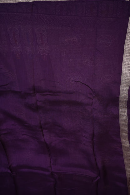 Mellow Tissue & Banarasi Fusion Saree with Meenakari Detailing – Royal Purple
