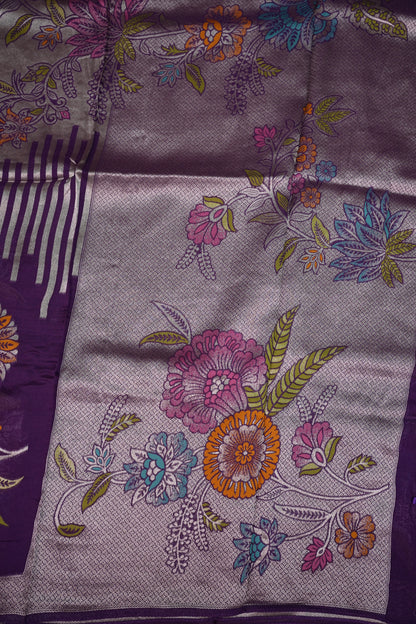 Mellow Tissue & Banarasi Fusion Saree with Meenakari Detailing – Lavender Purple