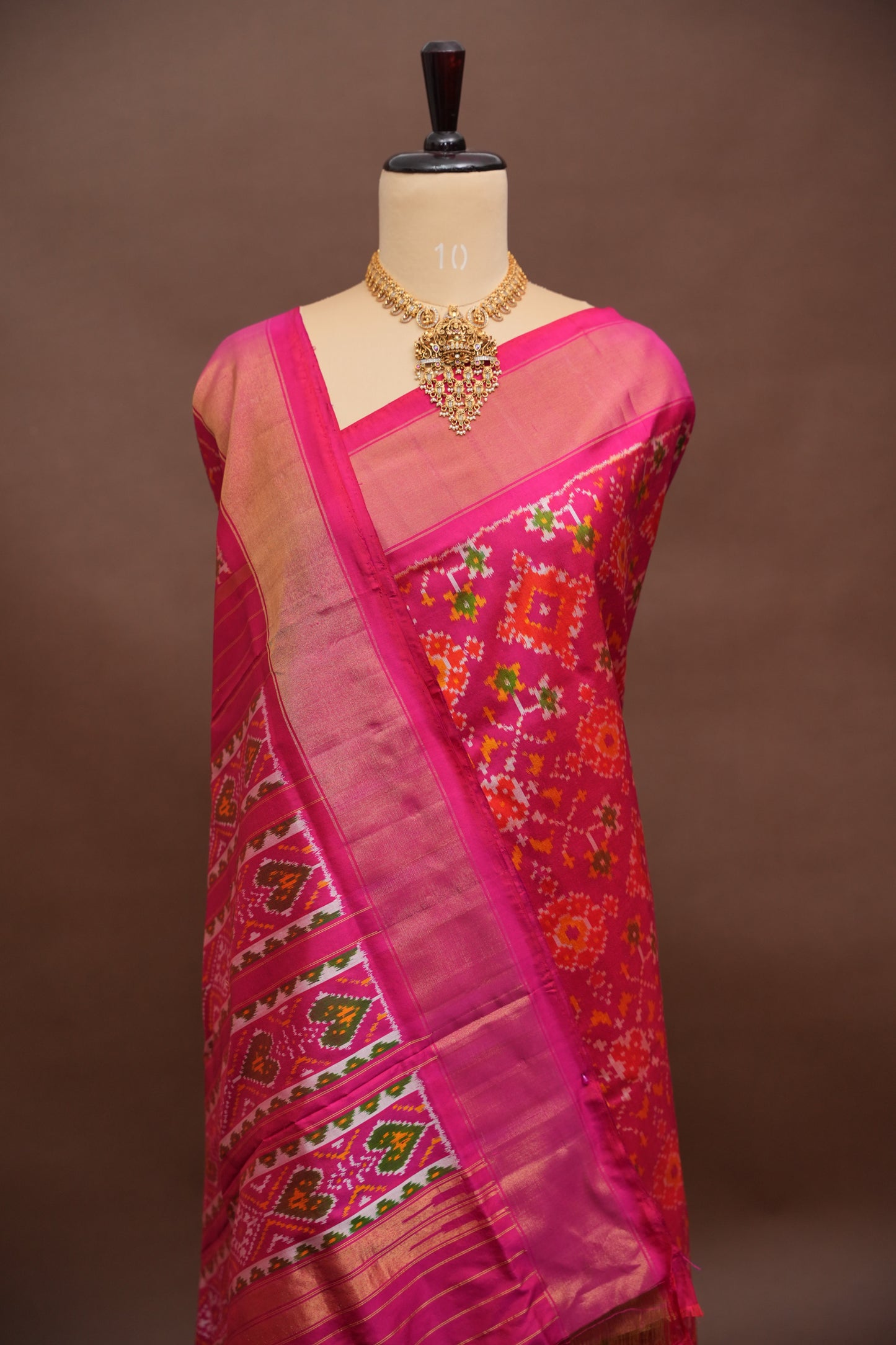 Pure Ikkat Soft Silk Saree - Magenta Pink