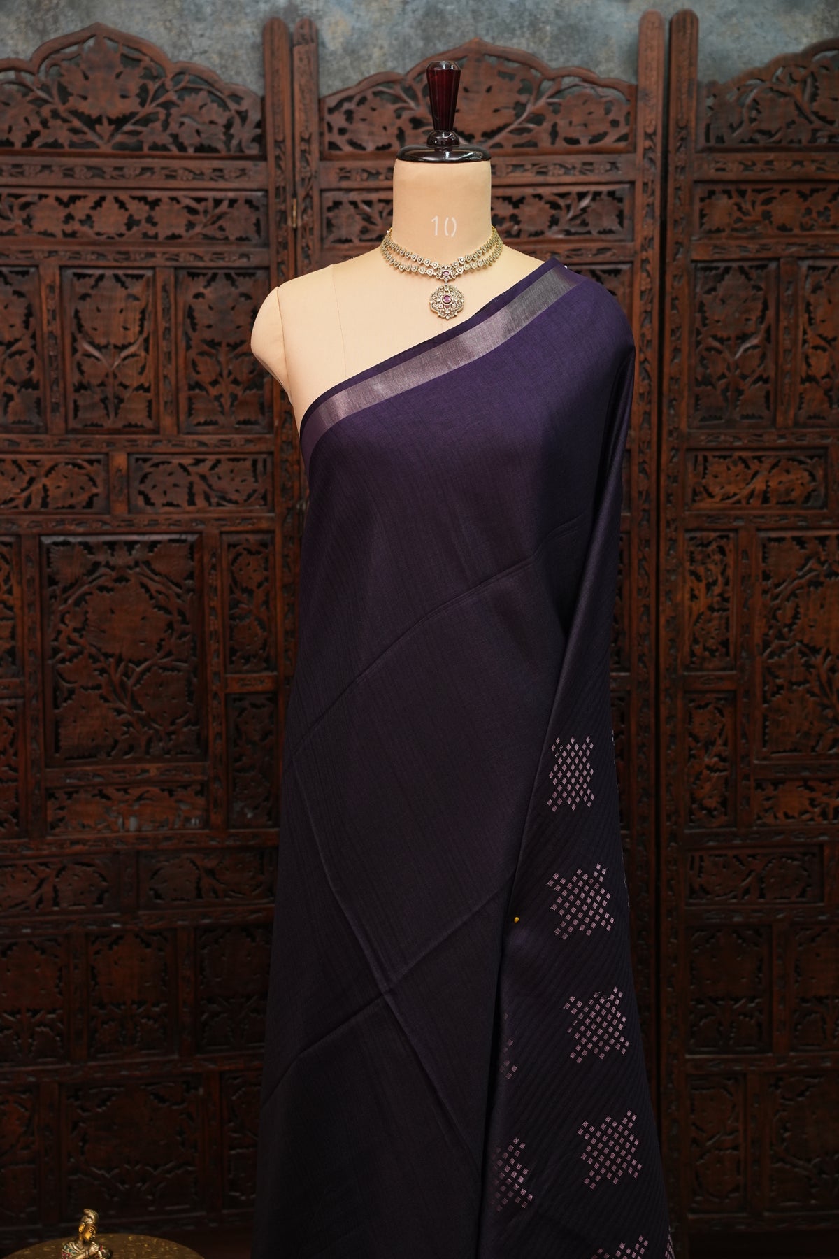 Linen Tussar Silk Saree – Purple