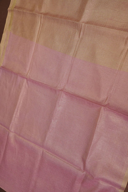 Blush Pink & Gold Tissue Linen Saree