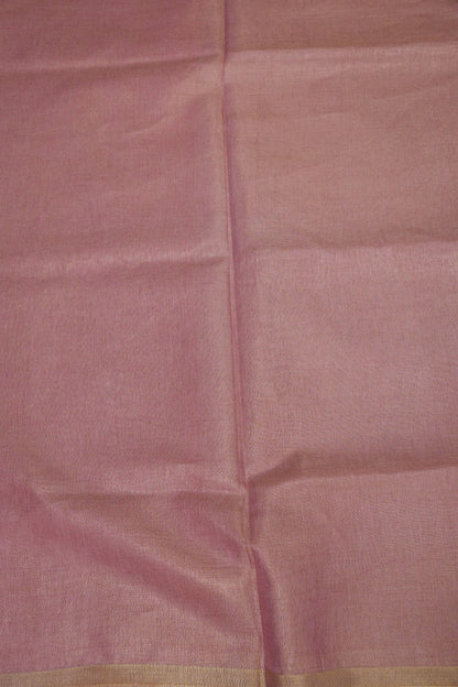 Blush Pink & Gold Tissue Linen Saree