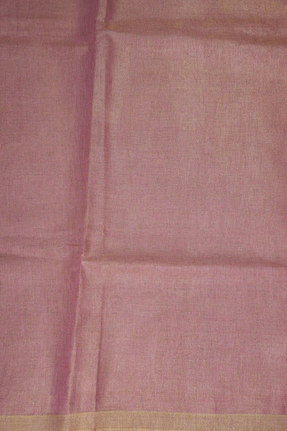 Blush Pink & Gold Tissue Linen Saree