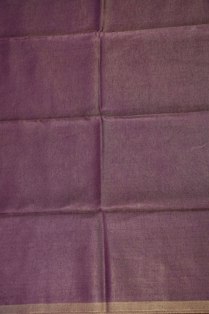 Lavender & Antique Gold Tissue Linen Saree