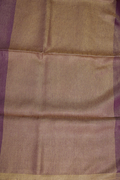 Lavender & Antique Gold Tissue Linen Saree