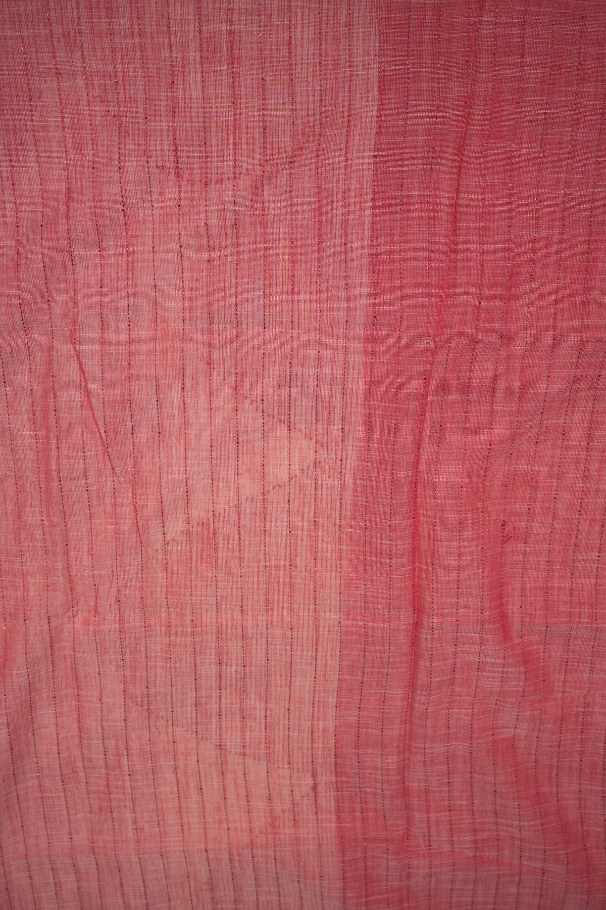 Linen Saree with Needle Embroidery – Off White & Rose Pink