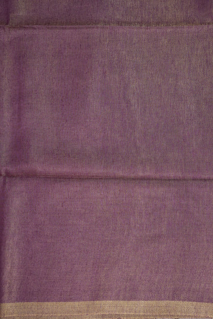 Lavender & Antique Gold Tissue Linen Saree