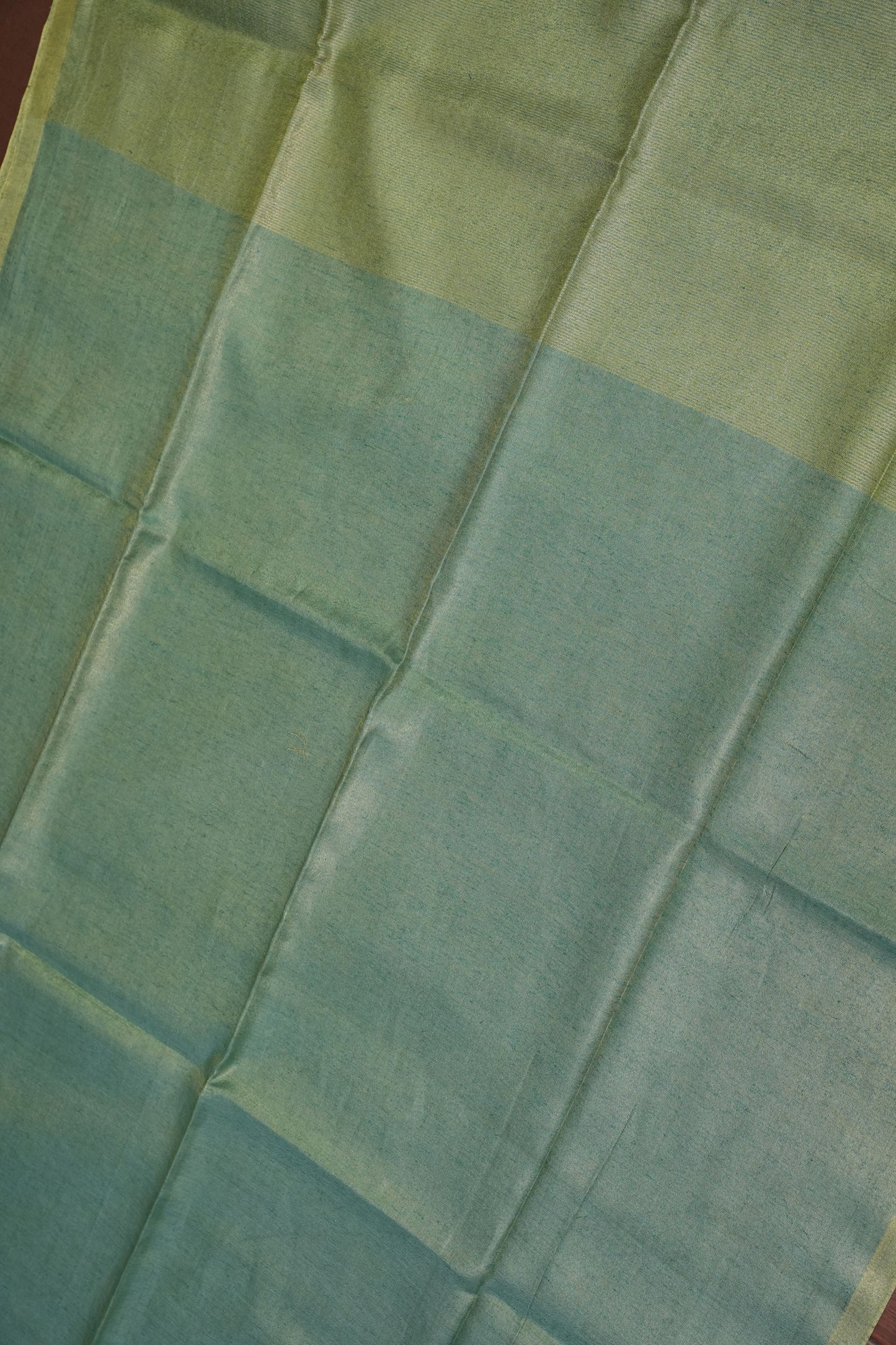 Sage Green & Olive Gold Tissue Linen Saree