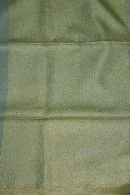 Sage Green & Olive Gold Tissue Linen Saree