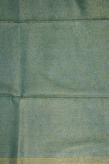 Sage Green & Olive Gold Tissue Linen Saree
