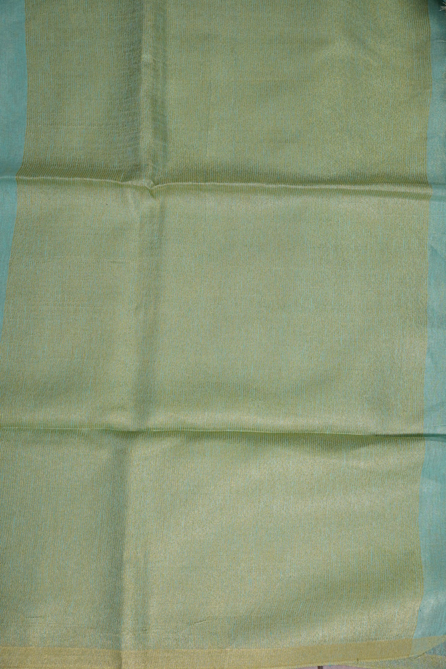 Aqua Blue & Soft Gold Tissue Linen Saree
