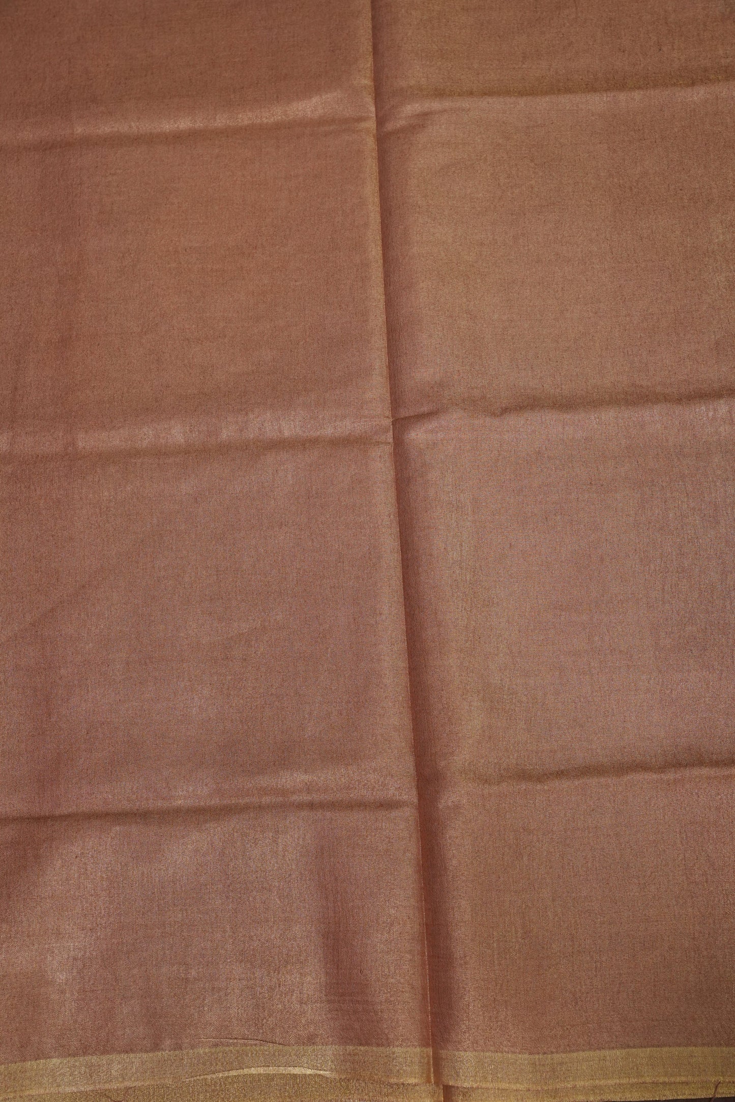 Peach Blush & Soft Gold Tissue Linen Saree