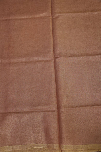 Peach Blush & Soft Gold Tissue Linen Saree