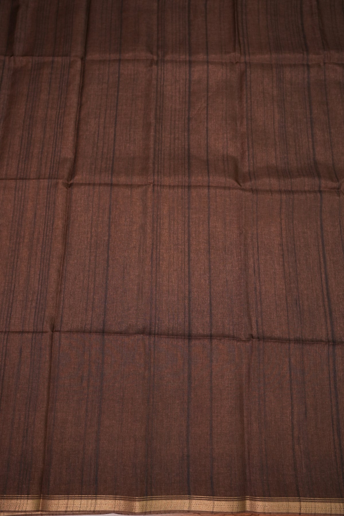 Soft Tussar Raw Silk Saree with Kalamkari Printed Blouse – Coffee Brown