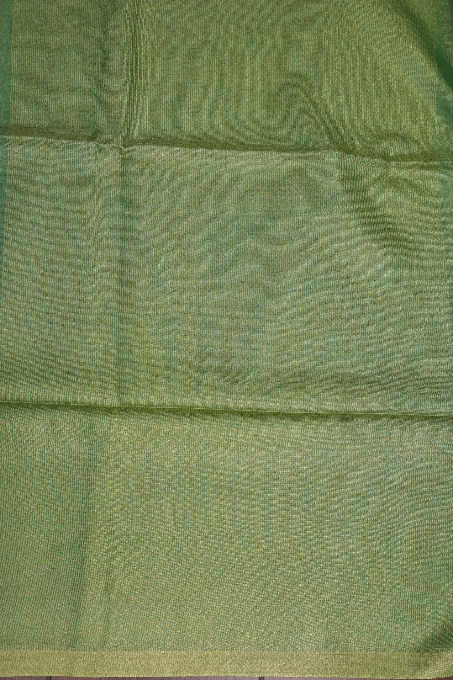 Fresh Green & Soft Gold Tissue Linen Saree