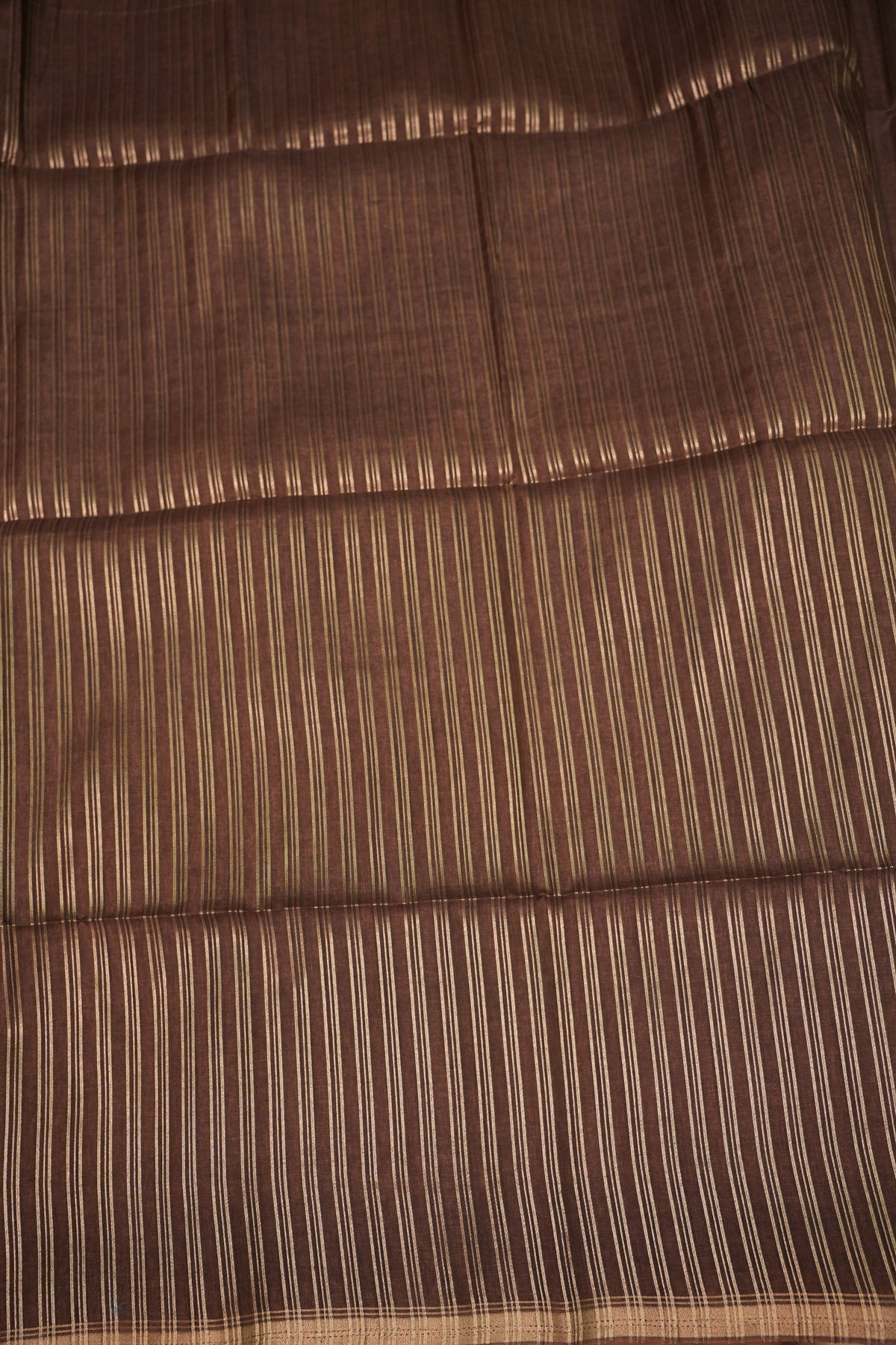 Soft Tussar Raw Silk Saree with Kalamkari Printed Blouse – Coffee Brown