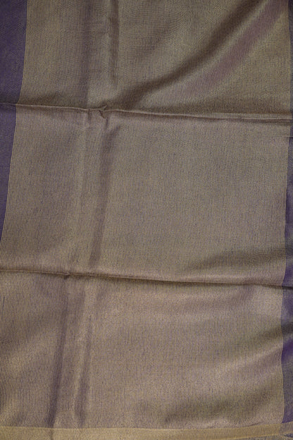 Violet Tissue Linen Saree with Gold Piping Border