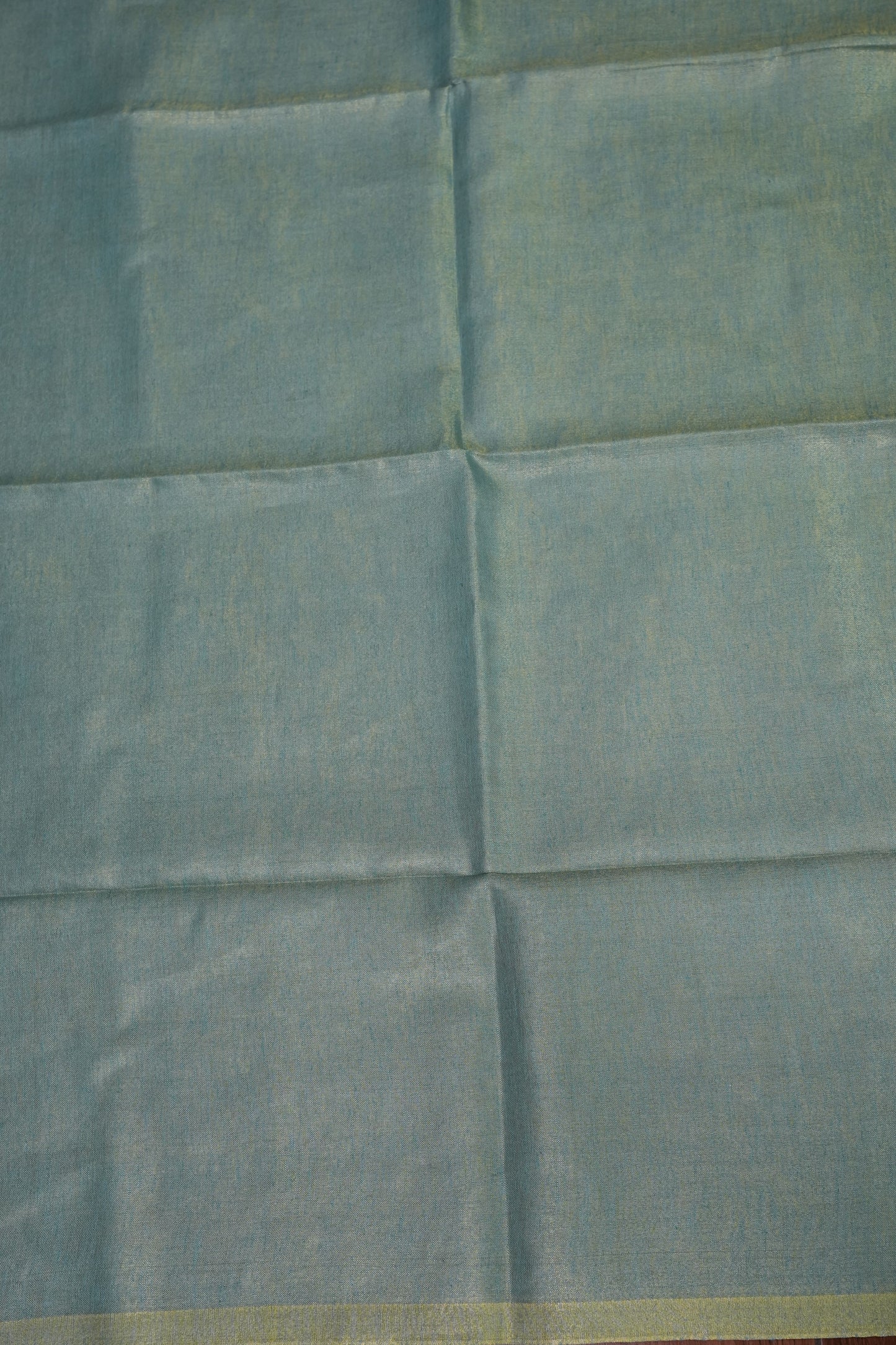 Powder Blue & Lime Gold Tissue Linen Saree